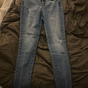 Nicole Miller Dark Blue Distressed Skinny Jeans